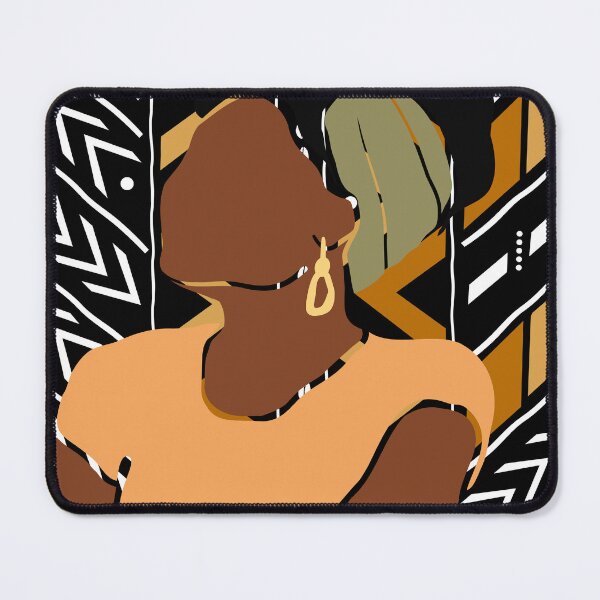 Item preview, Afro Girl with Green Hair Band over Mudcloth Print designed and sold by lesovybze.