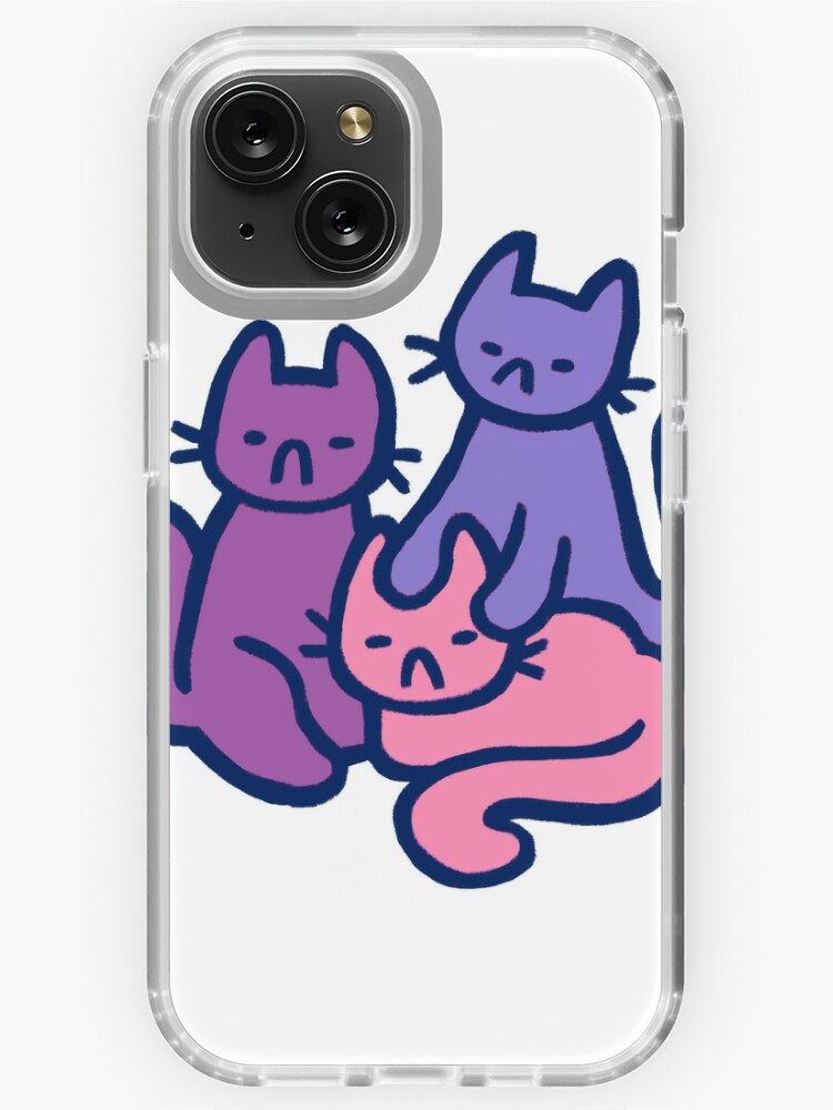 Trio of Judging Cats Purple Pink