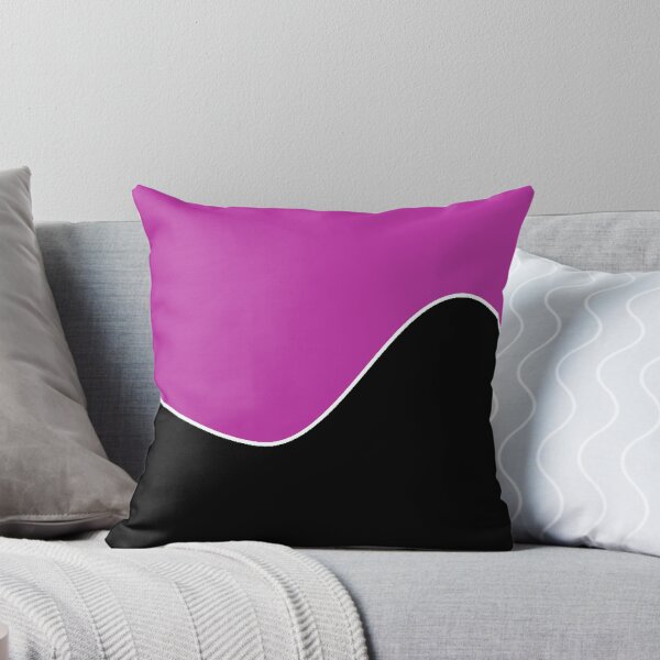Item preview,  PLAIN SOLID BYZANTINE PINK AND BLACK TWO-TONE RETRO WAVE PATTERN designed and sold by ozcushions.