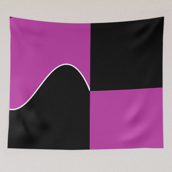 Item preview,  PLAIN SOLID BYZANTINE PINK AND BLACK TWO-TONE RETRO WAVE PATTERN designed and sold by ozcushions.