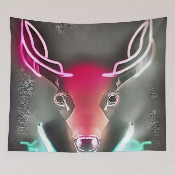 Item preview, Neon cyberpunk deer designed and sold by Mitrodoros.