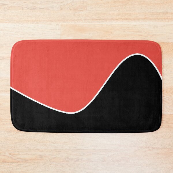 Item preview, PLAIN SOLID CARMINE PINK AND BLACK TWO-TONE RETRO WAVE PATTERN designed and sold by ozcushions.