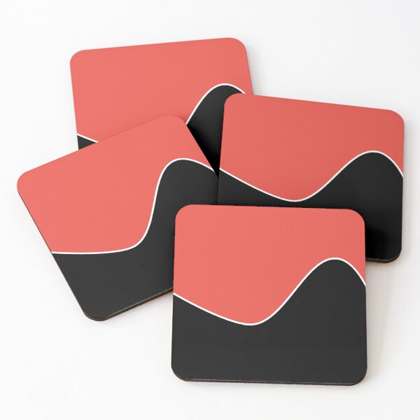 Item preview, PLAIN SOLID CARMINE PINK AND BLACK TWO-TONE RETRO WAVE PATTERN designed and sold by ozcushions.