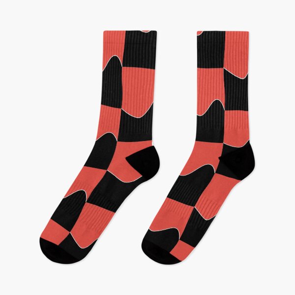 Item preview, PLAIN SOLID CARMINE PINK AND BLACK TWO-TONE RETRO WAVE PATTERN designed and sold by ozcushions.