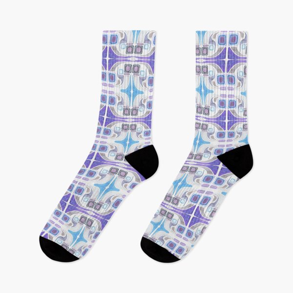 Item preview, PURPLE art-tile pattern (purple, blue, gray) designed and sold by gotecreations.