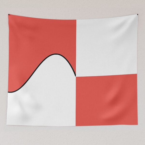 Item preview, PLAIN SOLID CARMINE PINK AND WHITE TWO-TONE RETRO WAVE PATTERN designed and sold by ozcushions.