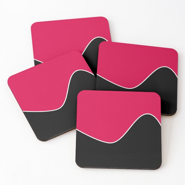 Item preview, PLAIN SOLID CARMINE PINK RED AND BLACK TWO-TONE RETRO WAVE PATTERN designed and sold by ozcushions.