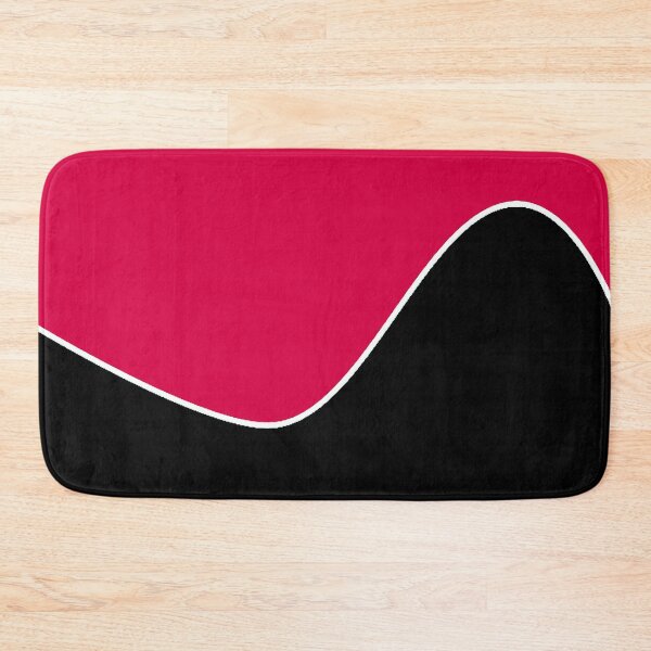 Item preview, PLAIN SOLID CARMINE PINK RED AND BLACK TWO-TONE RETRO WAVE PATTERN designed and sold by ozcushions.