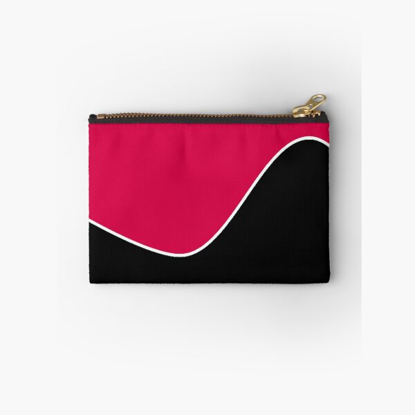 Item preview, PLAIN SOLID CARMINE PINK RED AND BLACK TWO-TONE RETRO WAVE PATTERN designed and sold by ozcushions.