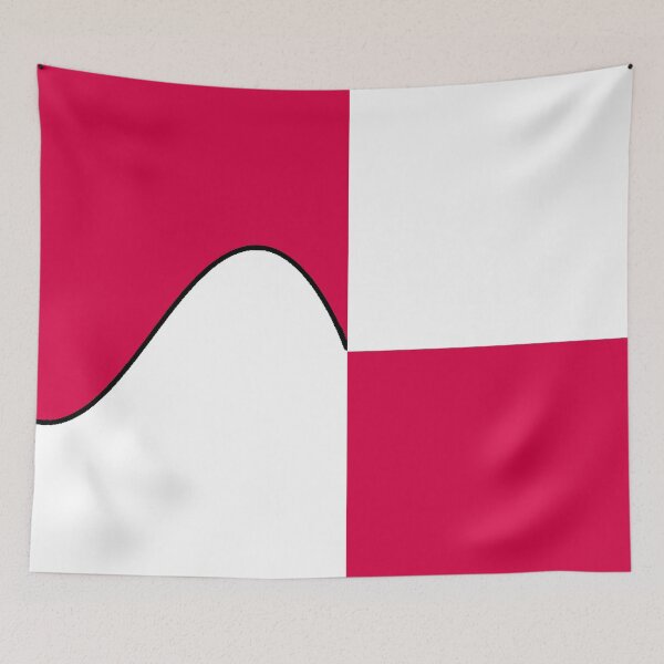 Item preview, PLAIN SOLID CARMINE PINK RED AND WHITE TWO-TONE RETRO WAVE PATTERN designed and sold by ozcushions.