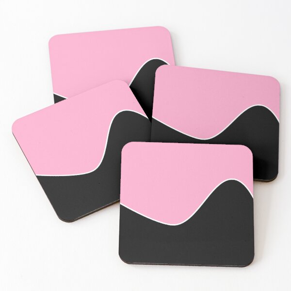 Item preview, PLAIN SOLID CARNATION PINK AND BLACK TWO-TONE RETRO WAVE PATTERN designed and sold by ozcushions.