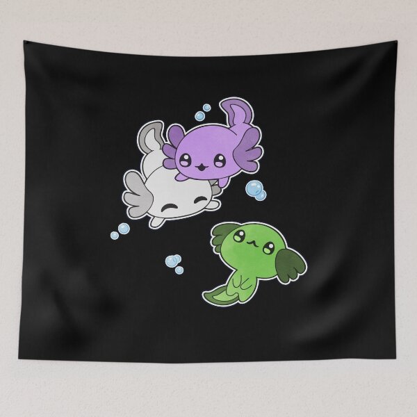 Item preview, Genderqueer Axolotl LGBT Pride Flag designed and sold by Clara Hollins.