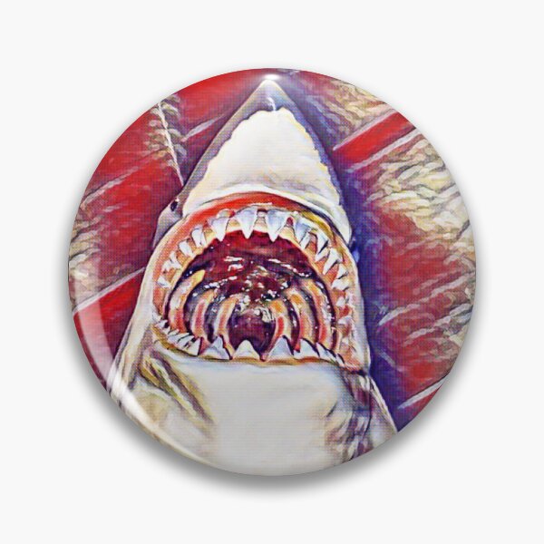 Item preview, Shark Huge Jaws Wide Open Red Water Color designed and sold by Namsus-Printing.