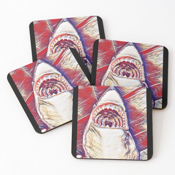 Item preview, Shark Huge Jaws Wide Open Red Water Color designed and sold by Namsus-Printing.