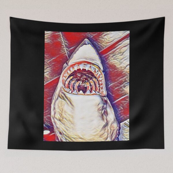 Item preview, Shark Huge Jaws Wide Open Red Water Color designed and sold by Namsus-Printing.