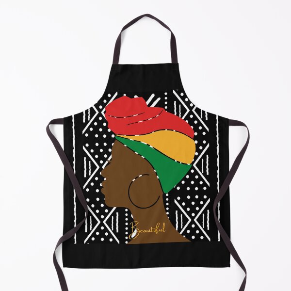 Item preview, Rasta Colors Turban Girl on Mudcloth Print designed and sold by lesovybze.