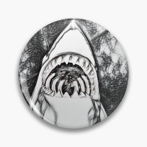 Item preview, Shark Huge Jaws Wide Open Sketch designed and sold by Namsus-Printing.