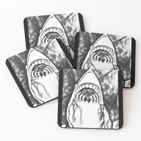 Item preview, Shark Huge Jaws Wide Open Sketch designed and sold by Namsus-Printing.