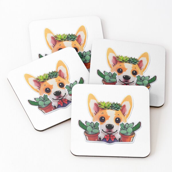 Item preview, Succulent Bow Corgi  designed and sold by Paint-of-Heart.