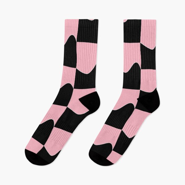 Item preview, PLAIN SOLID CHERRY BLOSSOM PINK AND BLACK TWO-TONE RETRO WAVE PATTERN designed and sold by ozcushions.