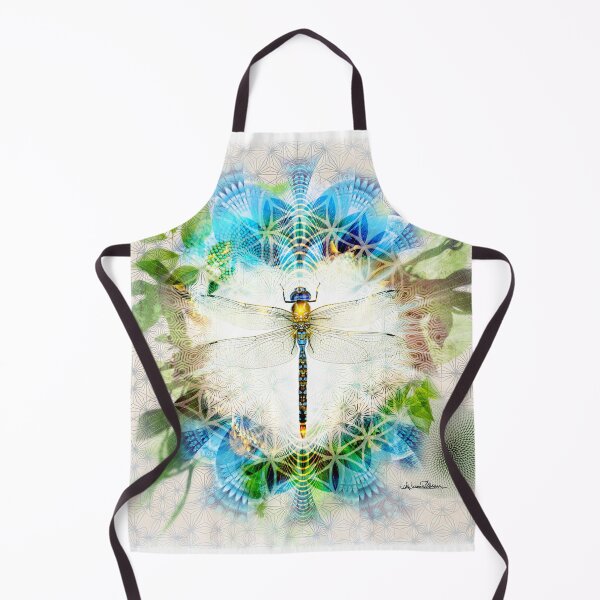 Item preview, Dragonfly bontanical leafy green geometric mandala sacred geometry designed and sold by MisprintArt.