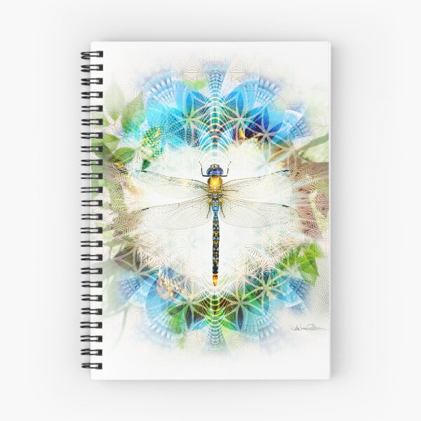 Item preview, Dragonfly bontanical leafy green geometric mandala sacred geometry designed and sold by MisprintArt.