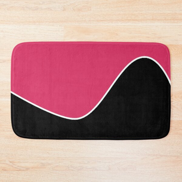 Item preview,  PLAIN SOLID CHERRY PINK AND BLACK TWO-TONE RETRO WAVE PATTERN designed and sold by ozcushions.