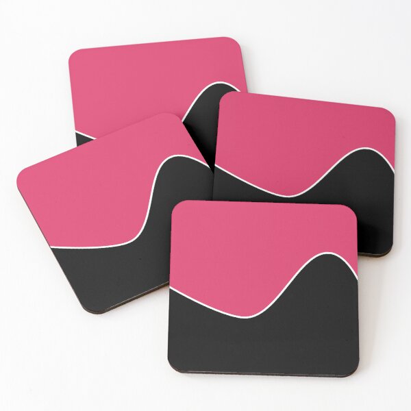 Item preview,  PLAIN SOLID CHERRY PINK AND BLACK TWO-TONE RETRO WAVE PATTERN designed and sold by ozcushions.