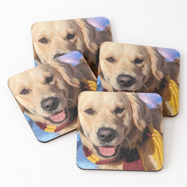 Item preview, Golden retriever puppy Potter scarf autumn portrait designed and sold by Fluffycat2020.