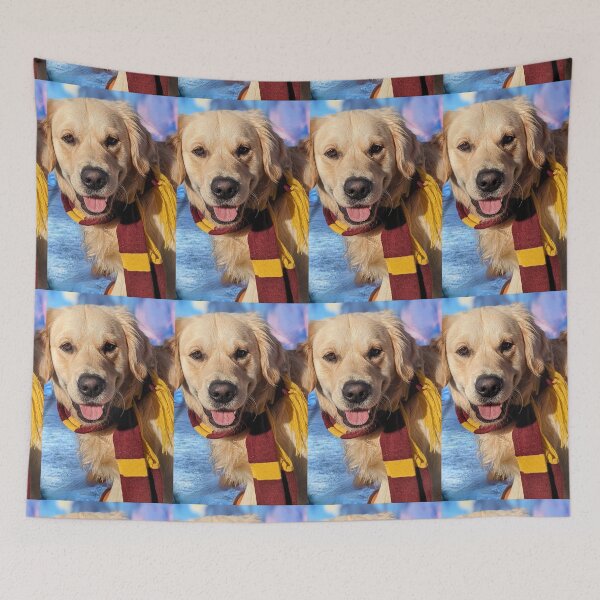 Item preview, Golden retriever puppy Potter scarf autumn portrait designed and sold by Fluffycat2020.