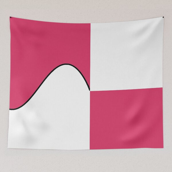 Item preview, PLAIN SOLID CHERRY  PINK AND WHITE TWO-TONE RETRO WAVE PATTERN designed and sold by ozcushions.