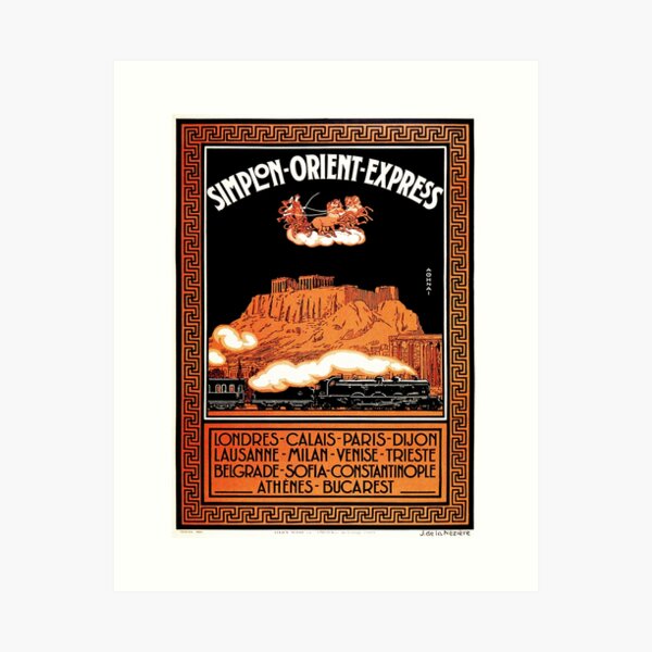 Item preview, Art Deco Orient Express advertising Athens travel ad designed and sold by aapshop.