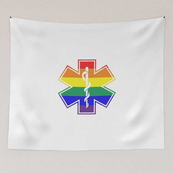 Item preview, Rainbow Flag Star Of Life EMT Paramedic designed and sold by qlobba.