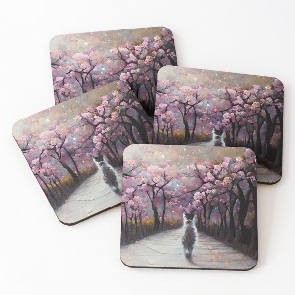 Item preview, Kitten Cherry Blossom Art by Rude Kitten Designs designed and sold by rudekitten.