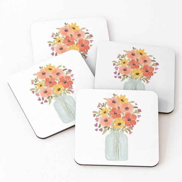 Artikelvorschau, Aquarell Blumen Mason Jar Bunte Blumenstrauß-Design entworfen und verkauft von redbubbleart18.