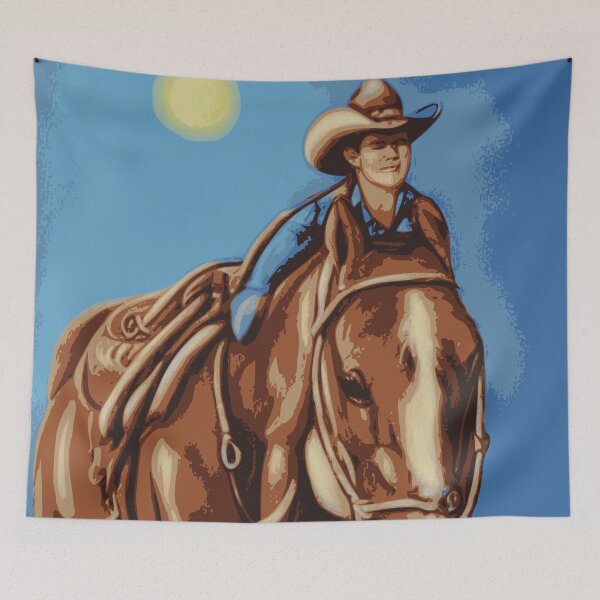 Item preview, Cowboy and Horse in the Blues designed and sold by No1Equestrian.
