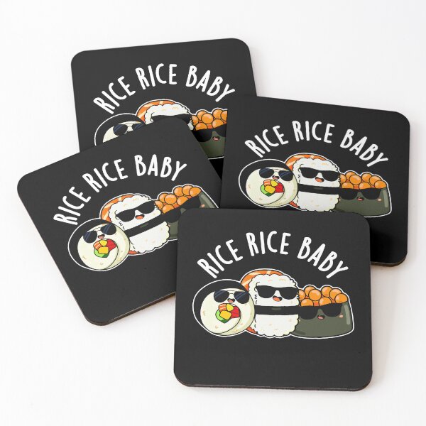 Item preview, Rice Rice Baby Funny Sushi Roll Puns (Dark BG) designed and sold by punnybone.