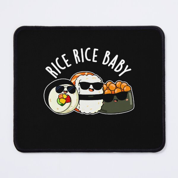 Item preview, Rice Rice Baby Funny Sushi Roll Puns (Dark BG) designed and sold by punnybone.