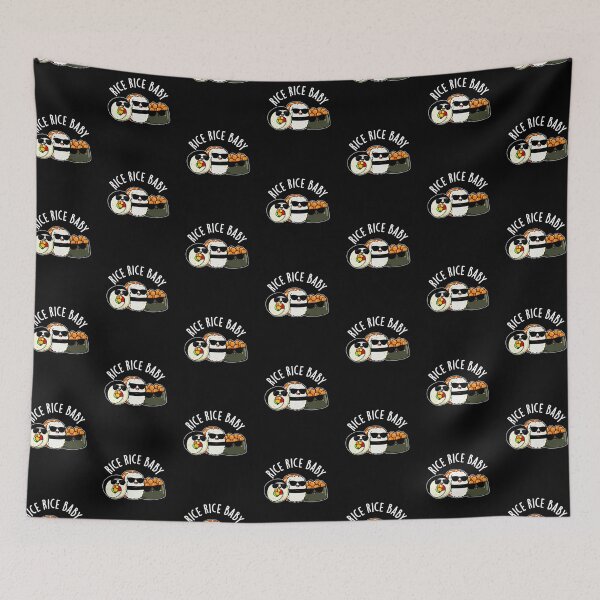 Item preview, Rice Rice Baby Funny Sushi Roll Puns (Dark BG) designed and sold by punnybone.