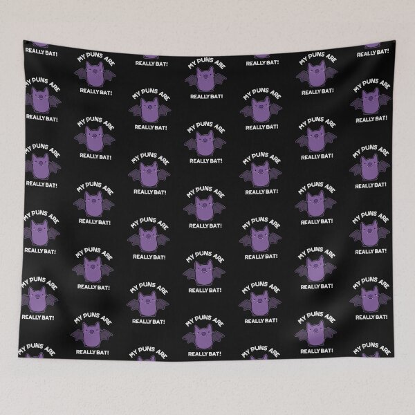 Item preview, My Puns Are Really Bat Funny Animal Puns (Dark BG) designed and sold by punnybone.