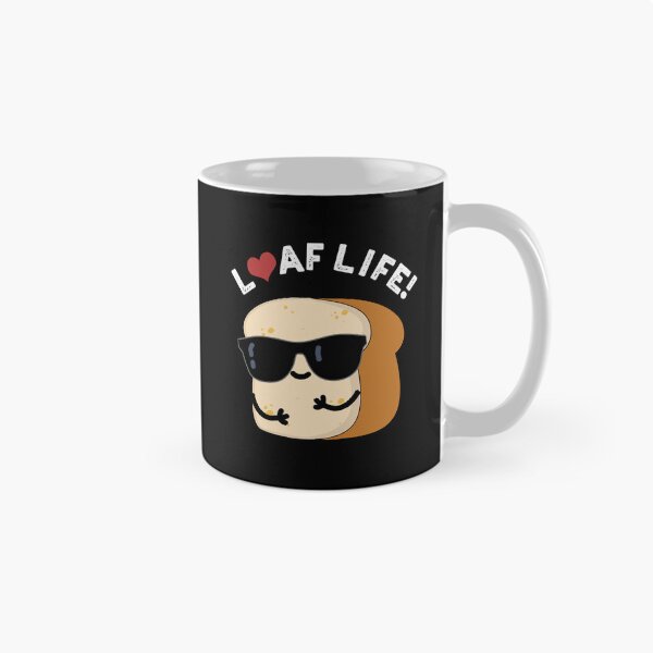Artikelvorschau, Loaf Life Funny Positive Bread Pun (Dark BG) entworfen und verkauft von punnybone.