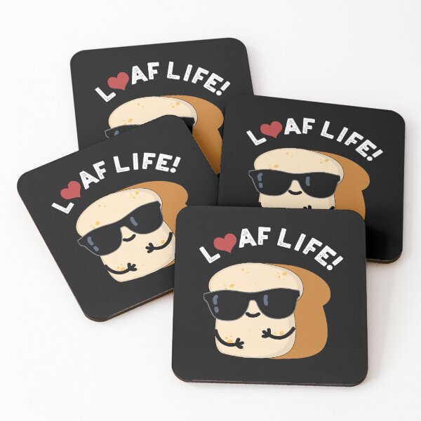 Item preview, Loaf Life Funny Positive Bread Pun (Dark BG) designed and sold by punnybone.