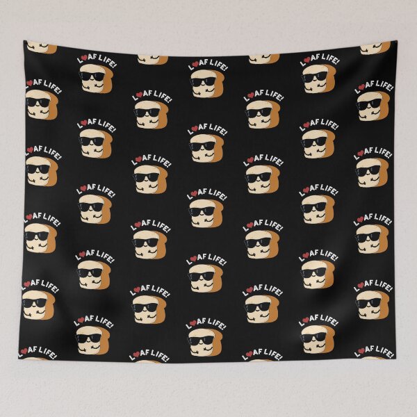 Item preview, Loaf Life Funny Positive Bread Pun (Dark BG) designed and sold by punnybone.
