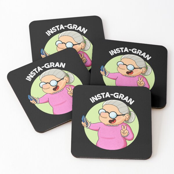 Item preview, Instagran Social Media Funny Grandma Puns (Dark BG) designed and sold by punnybone.