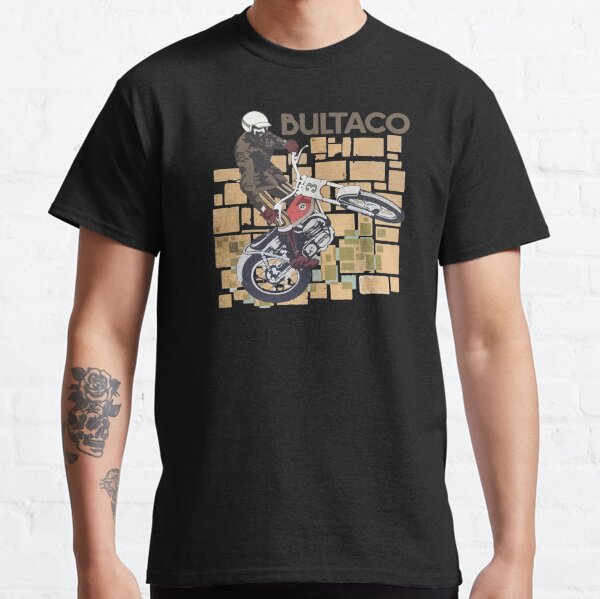 Item preview, Bultaco Moto Rider Saltando En Acción Camiseta clásica designed and sold by YourWishCoo.