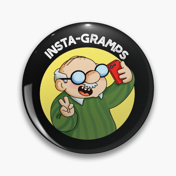 Item preview, Instagramps Social Media Funny Grandpa Puns (Dark BG) designed and sold by punnybone.