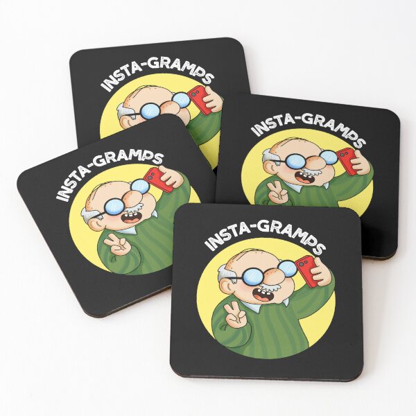 Item preview, Instagramps Social Media Funny Grandpa Puns (Dark BG) designed and sold by punnybone.