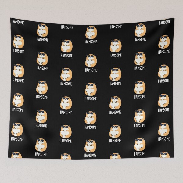 Item preview, Ham-some Handsome Funny Hamster Puns (Dark BG) designed and sold by punnybone.