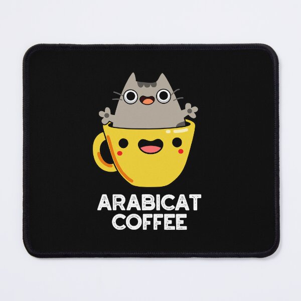 Item preview, Arabicat Coffee Funny Cat Puns (Dark BG) designed and sold by punnybone.