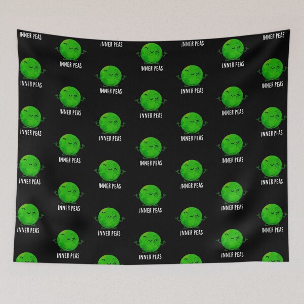 Item preview, Inner Peas Meditating Funny Pea Puns (Dark BG) designed and sold by punnybone.